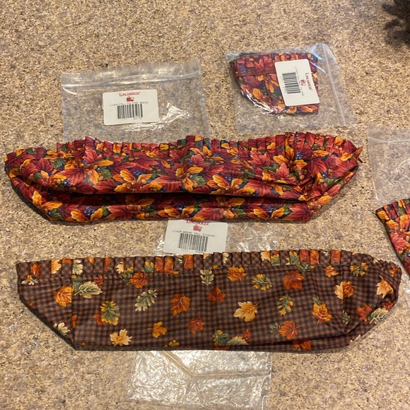 4 Longaberger Fabric Liners Various Fall Foliage Bread Tea Fall Gingham Bread - Picture 6 of 14